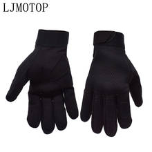 Guantes de moto de cuero y fibra para hombre y mujer, manoplas Unisex de dedo completo para exterior, para Yamaha FZ600, TRX850, FZR400, BT1100, XJR400, MT 07, 09 2024 - compra barato