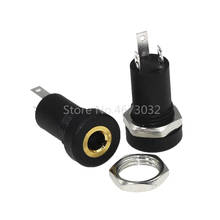 500PCS 3.5mm Stereo Audio Socket 2 Pole Black Panel Mount Gold Plated With Nuts Headphone Socket PJ-392A 2024 - buy cheap