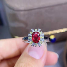 Natural ruby ring, 925 sterling silver, simple and exquisite style,recommended by the owner, authentic color 2024 - buy cheap