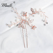 Miallo 2019 Rose Gold Handmade Wedding Hair Clips Bridal Hair Pins Head Jewelry Accessories for Women Headpieces 2024 - buy cheap
