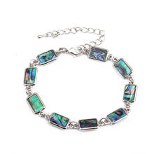 FYJS Unique Party Gift Silver Plated Abalone Shell Square Bracelet Rectangle Geometric Jewelry 2024 - buy cheap