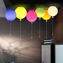 balloon ceiling light E27 colorful flush mount ceiling lamp for nursery kids room girls room pull cord switch white yellow green 2024 - buy cheap