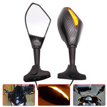 Intermitentes LED universales para motocicleta, retrovisores laterales integrados para Kawasaki Ninja ER6F, ER6N, EX500, GPZ500, KLZ1000, Versys 2024 - compra barato