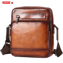 Bolso de hombro de cuero genuino para hombre, bandolera informal de piel de vaca, a la moda, sencillo, pequeño, coreano, nuevo negocio, 2021 2024 - compra barato