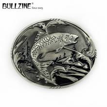 The Bullzine Fishing belt buckle with pewter finish FP-03265 with continous stock suitable for 4cm width belt 2024 - buy cheap