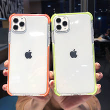 Прозрачный цветной чехол для телефона iPhone 11 11 Pro Max X XR XS Max 8 7 6 6S Plus Мягкий Силиконовый противоударный бампер 2024 - купить недорого