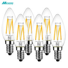 E14 LED Candelabra Light Bulb 4W Lamp Filament 40W Replacement 2700K Warm/Cold White Matt 400lm Antique Candle Shape 6Pack 2024 - buy cheap
