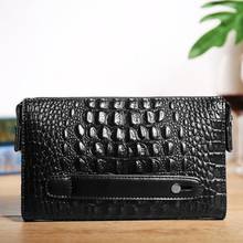 2021 New Designer Man Bags High Quality Crocodile Clutch Fashion Wrist Bag Mens Leather Handbag Trendy Black Large-Male-Wallet 2024 - buy cheap