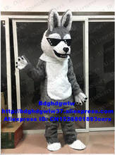Long Fur Furry Grey Wolf Husky Dog Fursuit Mascot Costume Adult Cartoon Character Farewell Banquet Advertising Campaign zx1327 2024 - buy cheap