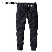 SHIFUREN Men's Cotton Cargo Pants Overalls 2020 Hip Hop Harem Pants Ankle-Length Casual Male Tatical Joggers Trousers Streetwear 2024 - buy cheap