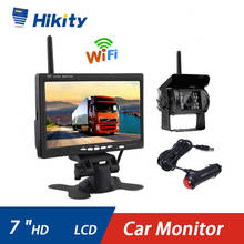 Hikity беспроводная камера заднего вида 7 "HD TFT LCD автомобильный монитор для грузовика автобуса караван Ван трейлер автомобиля камера заднего вида 2024 - купить недорого