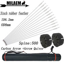 12pcs 30inch Archery Carbon Arrow With Arrow Quiver Arrow Splitter Spine 500 OD8mm ID6.2mm 100Gr Point Tips Shooting Accessories 2024 - buy cheap