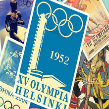 Все предыдущие Олимпийские игры Логотип талисман плакат 30X42 см Ретро Матовая крафт-бумага настенные наклейки, живопись украшение дома 2024 - купить недорого