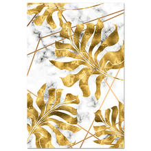 Nordic Plants Golden Leaf Printed Water-Soluble Canvas 11CT Cross Stitch Full Kit DIY Embroidery DMC Threads        Gift 2024 - buy cheap