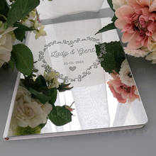 Зеркало Гостевая книга Свадебные персонализированные выгравировать вырезать пользовательские имена, дата Подпись декора подарки с принтом «сердце», «любовь рамка G017 2024 - купить недорого