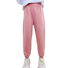 Calças infantis cor sólida para meninas, calças casuais para crianças estilo liso primavera outono roupas infantis 6 8 10 12 2024 - compre barato