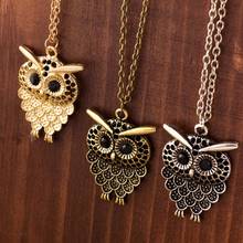 Multicolor Owl Pendant Korean Style Retro Metal Owls Necklace Fashion Jewelry Long Sweater Chain Punk Style Metal Jewelry Gift 2024 - buy cheap
