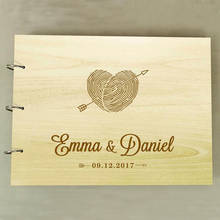 Personalized Wooden Engraved Sign in Book,Custom Scrapbook, Rustic Wedding Guestbook, Wood Wedding Guest Book, Heart Guest Book 2024 - buy cheap