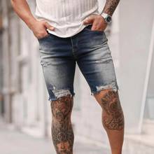 Brand New New Men Shorts Casual Jeans Short Pants Destroyed Men's clothing Skinny Hole jeans Ripped Pant Frayed Denim 2024 - buy cheap