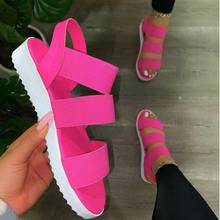 Sandal's Women Wedges Platform Candy Color Ladies Hemp Shoes Ladies Summer Casual Slip On Strap Cross Cool Girls For Sharri 2024 - buy cheap