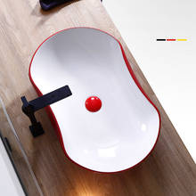 Nordic Simple Washbasin Ceramic Bathroom Sinks Red&White Bathroom Sink Glass Vessel Bathroom Sink Single Bowl Ez Shampoo Basin 2024 - buy cheap