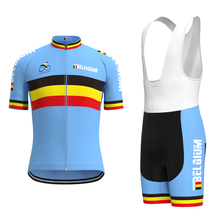 Maillot de ciclismo para hombre, conjunto de manga corta para triatlón, Mtb, equipo de carreras de Bélgica, Retro, azul, 2013 2024 - compra barato