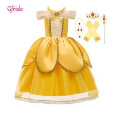 Halloween Princess Belle Costume For Kids Dress Up Cosplay Long Dresses Children Fancy Party Dress Grown Wands Gloves sets 2-10T 2024 - buy cheap