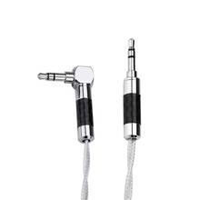 Hifi 3.5 mm Jack AUX Cable Pure Silver Core 3.5 Jack Earphone Audio Cable Right Angle 90 Degree Rhodium Plated Headphones 2024 - buy cheap