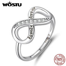 WOSTU S925 Infinite Love Rings For Women 100% Real 925 Sterling Silver CZ Ring Mean Happiness & Beauty 2024 - buy cheap