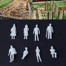 Figura de la gente a escala 1:100, modelo blanco sin pintar, juguete artesanal para trenes y pasajeros, 100 Uds. 2024 - compra barato