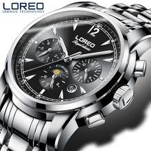 LOREO Luminous Men Mechanical Watch Waterproof 50M Top Luxury Brand 24 Hours Week Stainless Steel Sapphire Males Automatic Clock 2024 - buy cheap