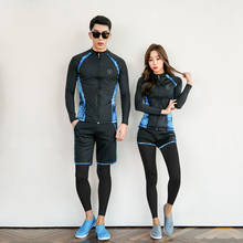 Traje de baño ajustado de manga larga para hombre y mujer, camisa Rashguard y Leggings, 5 uds., para Fitness, correr, gimnasio, ropa deportiva, chándal 2024 - compra barato