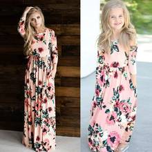 Mommy and Me clothes Dresses Family Matching Clothes Long-Family Look Fashion Dresses for Mother Daughter Floral Girls Dress 2024 - buy cheap