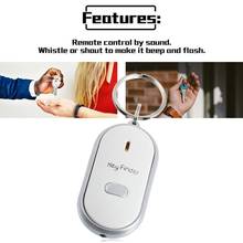 Hot Whistle LED Light Torch Remote Sound Control Lost Key Finder Portable Keychain Keyring With Whistle Clap 2024 - buy cheap