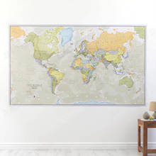 Maps internacional gigante mapa del mundo-clásico mapa del mundo grande lienzo póster impresión pared arte pintura para biblioteca Oficina habitación hogar 2024 - compra barato