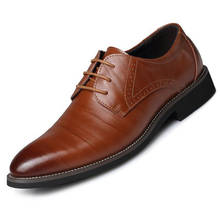 Sapatos masculinos de couro clássico com cadarço, estilo oxford com cadarço, social, novo, de alta qualidade, 569 2024 - compre barato