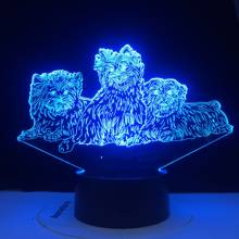 Dog Lamp  3D Acrylic Plate Support USB Charging7 Colors Changing Night Light Touch Remote Base Gifts For Children Bedroom Decor 2024 - buy cheap