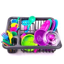 Jogo de talheres para crianças, 28 peças, conjunto de mini utensílios de cozinha, panelas, brinquedos educativos para crianças 2024 - compre barato
