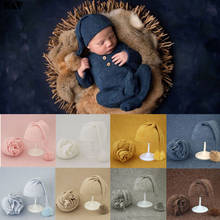 Klv-conjunto de gorro para recém-nascido, acessórios para fotografia, envoltório, chapéu, boina, infantil, meninos, meninas, 2020 2024 - compre barato