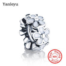 Preço de atacado! Yanayu 925 miçangas com pingente de flor de prata esterlina, para pulseira original & bracelete, joia diy pb047 2024 - compre barato