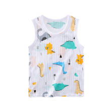 Children Summer Clothing T-shirt Sleeveless Tees Tops For Boys Girls Kids Top Vests 100% Cotton Cartoon Breathable 100-150cm Hot 2024 - купить недорого