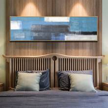 Lienzo largo de estilo nórdico para decoración del hogar, impresiones en lienzo de color azul y blanco abstracto, carteles, arte de pared, pinturas en lienzo para sala de estar 2024 - compra barato