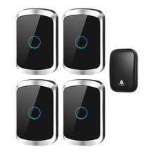 Self-powered Waterproof Wireless Doorbell with No Battery EU US UK Plug Cordless Home Door Bell 60 Chimes 1 button 4 Receivers 2024 - buy cheap