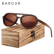 BARCUR Brown Bamboo Sunglasses Wood Sun glasses Men women Oculos UV 400 Eyewear 2024 - buy cheap