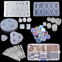 Cabochões de resina geométrica, 79 peças, moldes de coração, redondo, oval, em forma de gota, molde uv de resina, pingente de joalheria, conjunto de ferramentas diy 2024 - compre barato