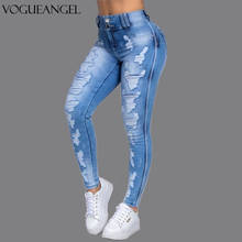 Women Stretch Ripped Distressed Skinny High Waist Denim Pants Shredded Jeans Trousers Slim Jeggings Laides Spring Autumn Wear 2024 - buy cheap