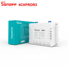 Sonoff interruptor de luz remoto 4ch pro r3 wifi, controlador de casa inteligente rf 433 mhz, 4 canais/gang, sem fio 2024 - compre barato