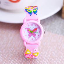 Nueva llegada de la alta calidad lindo mariposa reloj de silicona de niños para niñas estudiantes niños reloj de pulsera reloj Kol Saati 2024 - compra barato