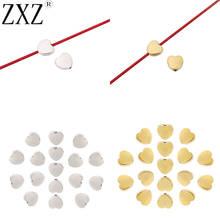 ZXZ-Cuentas espaciadoras de corazón de amor de aleación de tono dorado, 2 caras, para DIY, collar, pulsera, fabricación de joyas, 10x9mm, 50 Uds. 2024 - compra barato