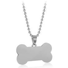 Modyle  Engraved New Fashion Stainless Steel Pet Cat Dog Tag Necklace Cute Bone Puppy Dog Accessories Necklaces 2024 - buy cheap